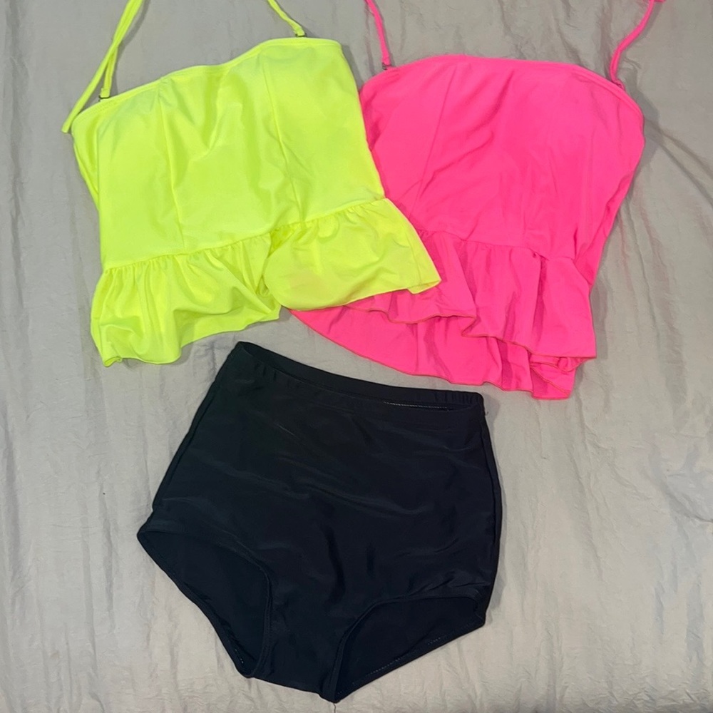 Bundle of peplum high waisted tankini size small